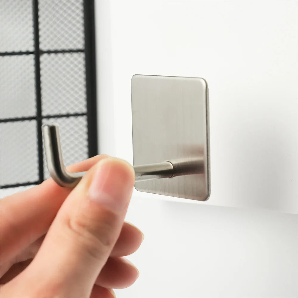 Robe Hook Wall Towel Hook Stainless Steel Coat Hook Rustproof Strong sticky Hook Hanger for Bathroom Kitchen Hardware