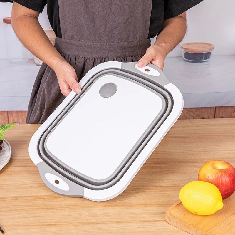 Foldable 2-in-1 Cutting Board & Colander | Space-Saving Caravan Kitchen Essential