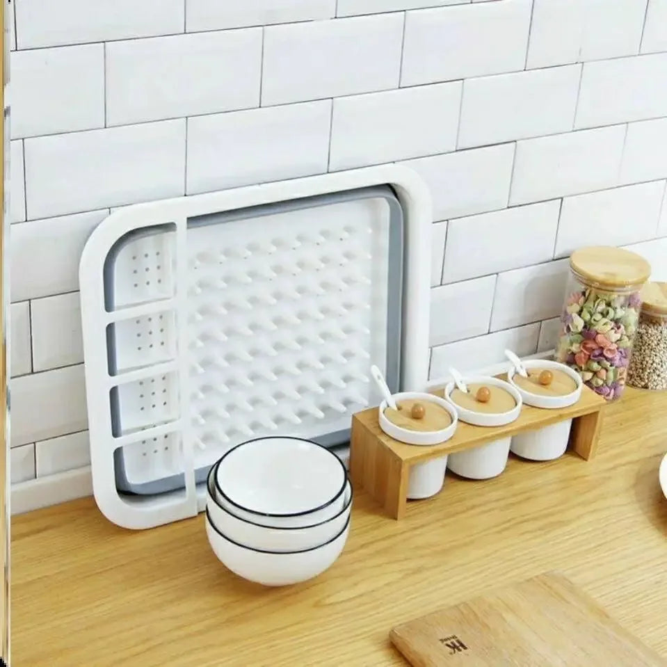 Collapsible Caravan Draining Basket — Compact, Space-Saving Utensil Rack