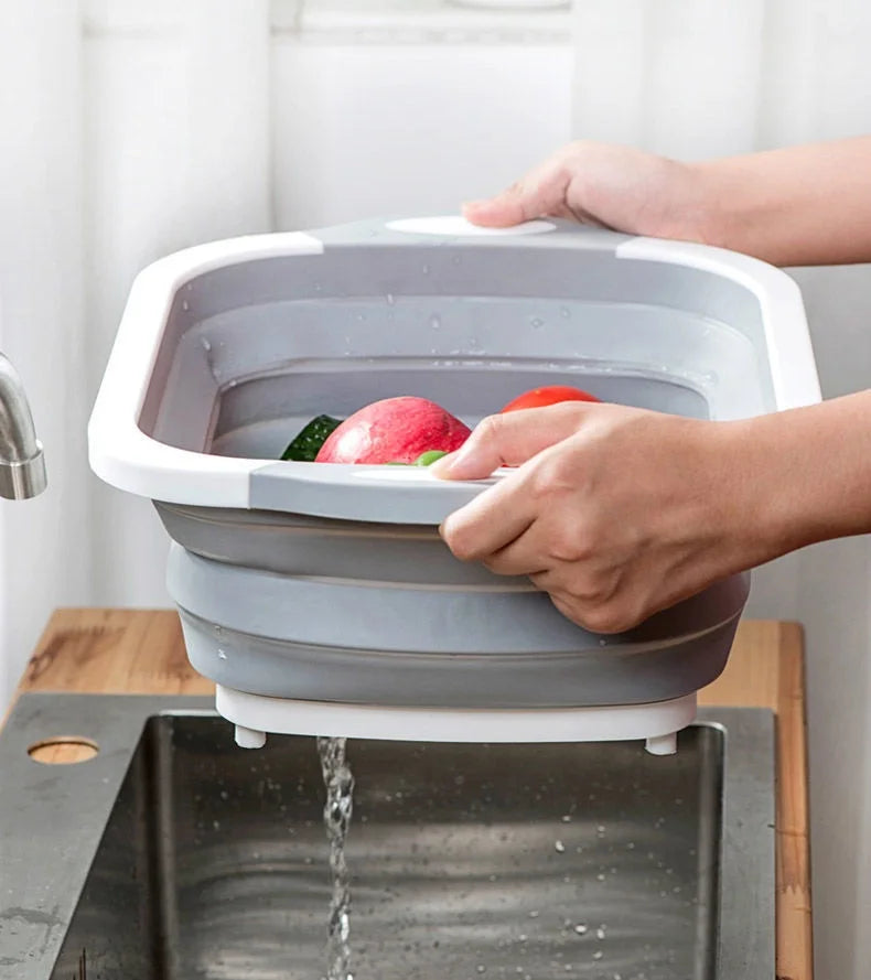 Foldable 2-in-1 Cutting Board & Colander | Space-Saving Caravan Kitchen Essential