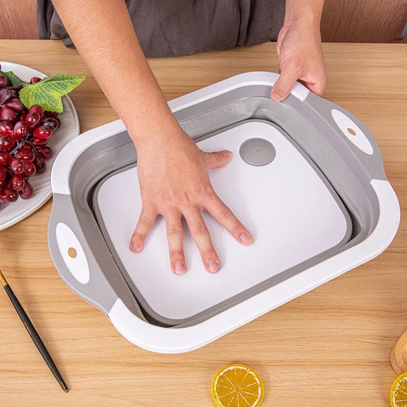 Foldable 2-in-1 Cutting Board & Colander | Space-Saving Caravan Kitchen Essential