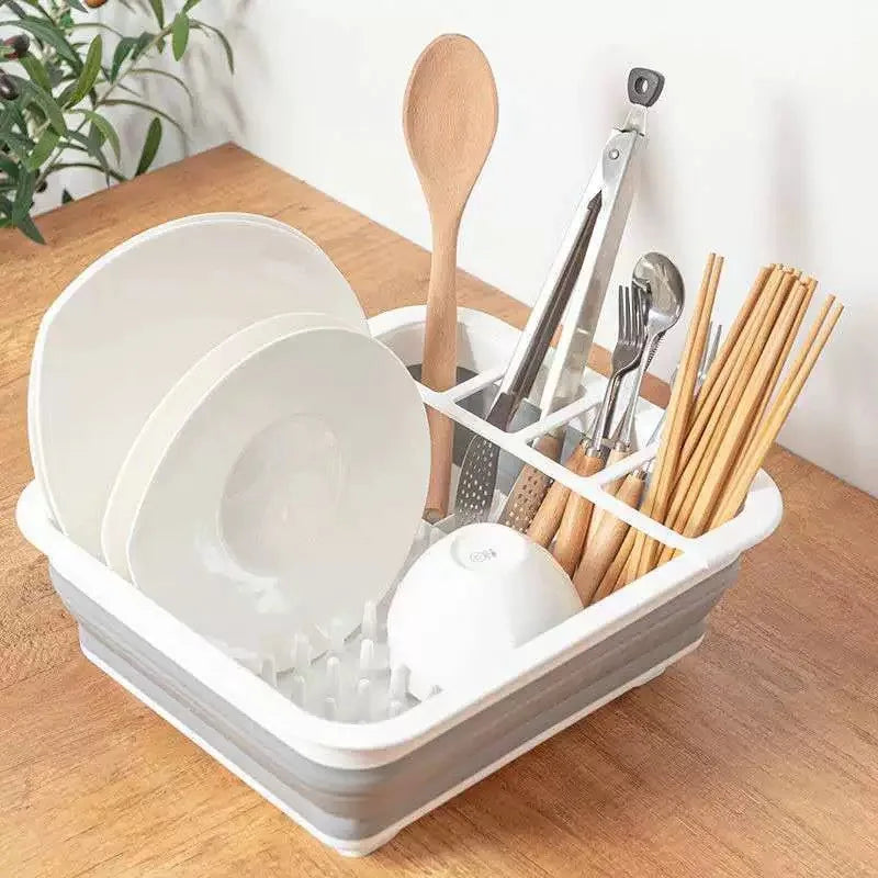 Collapsible Caravan Draining Basket — Compact, Space-Saving Utensil Rack