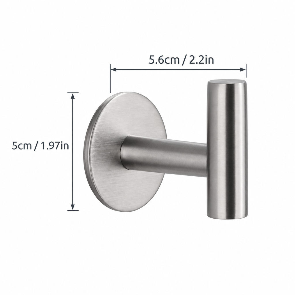 Self-Adhesive Stainless Steel Hook – No Drill, Wall Mounted