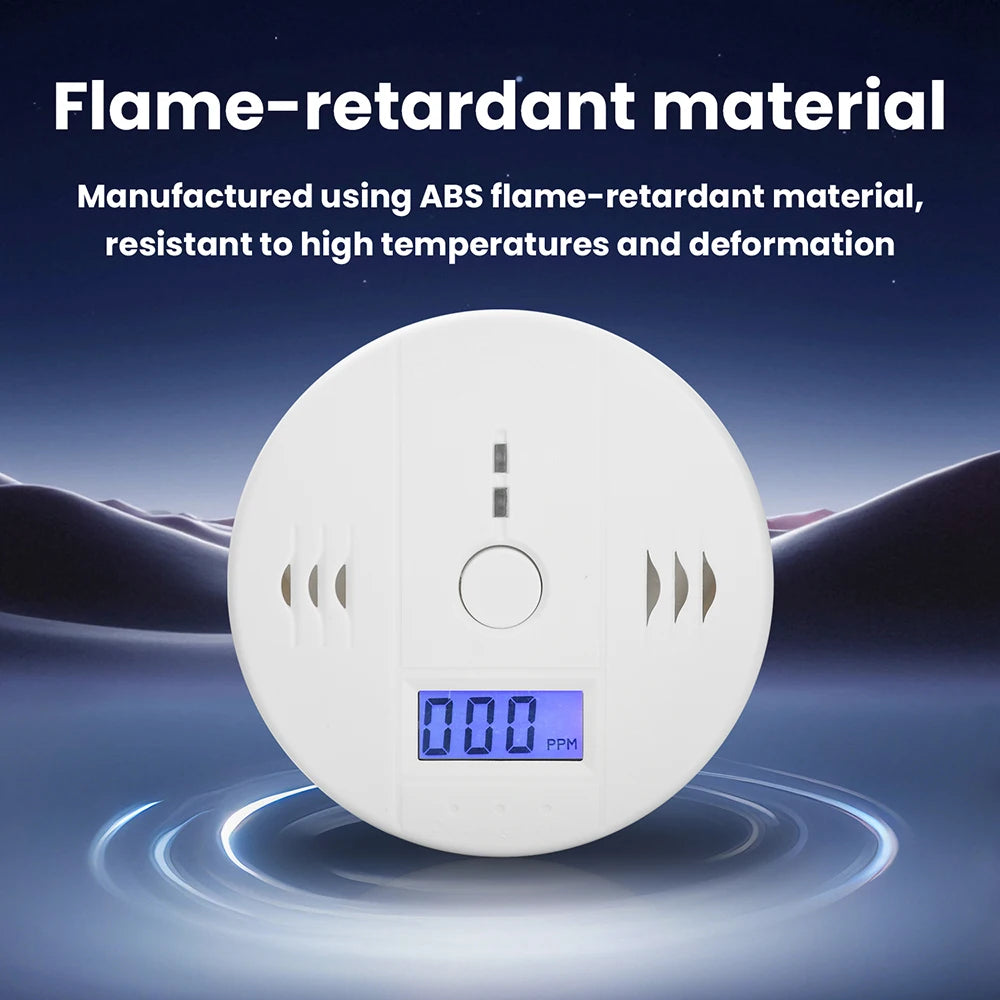 Carbon Monoxide Detector Household Smoke Alarm Gas Leak Detector High Sensitive Warning LCD Display CO Alarm Tester