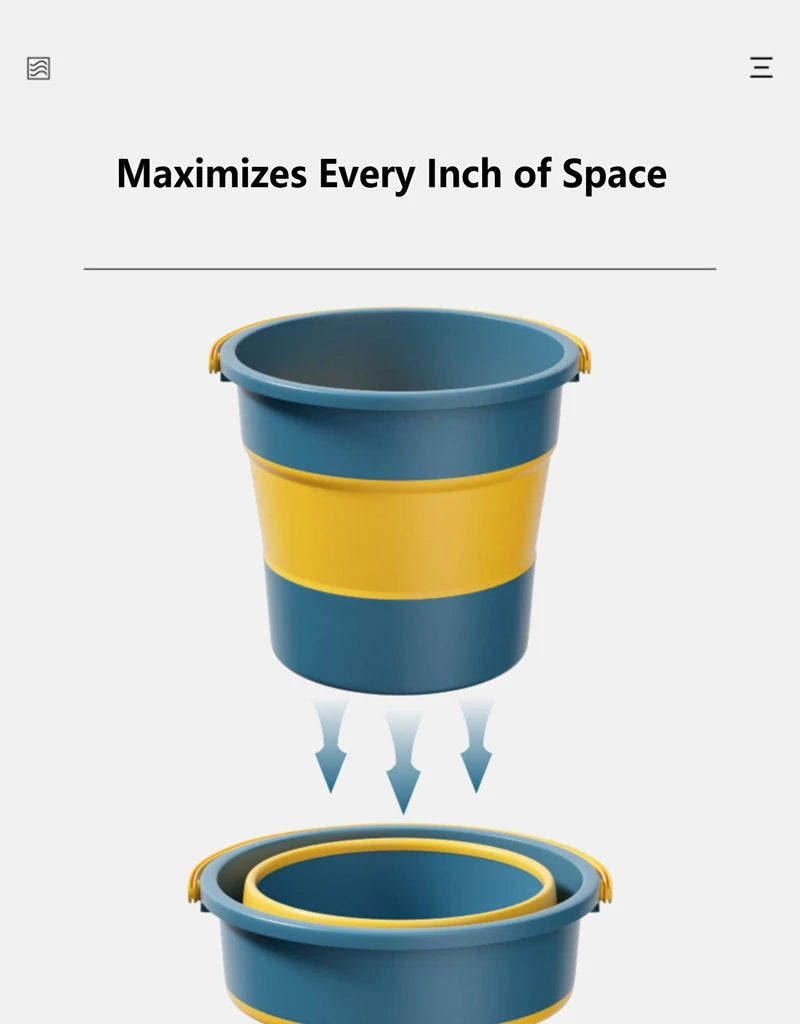 5/10/17L Portable Folding Bucket Multifunctional Thickened Silicone Bucket for Car Washing and Fishing Camping Folding Bucket