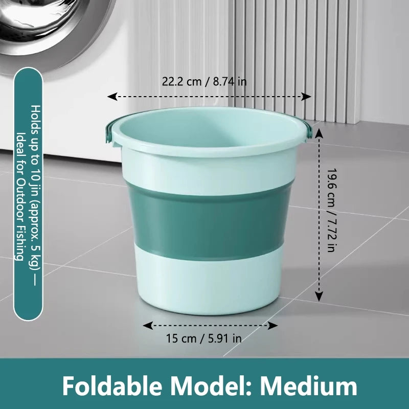 5/10/17L Portable Folding Bucket Multifunctional Thickened Silicone Bucket for Car Washing and Fishing Camping Folding Bucket
