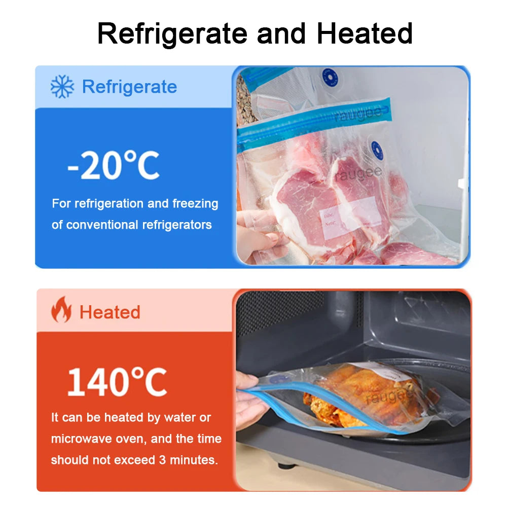 Reusable Vacuum Sealer Bags — Food-Safe Storage for Caravan & Camping