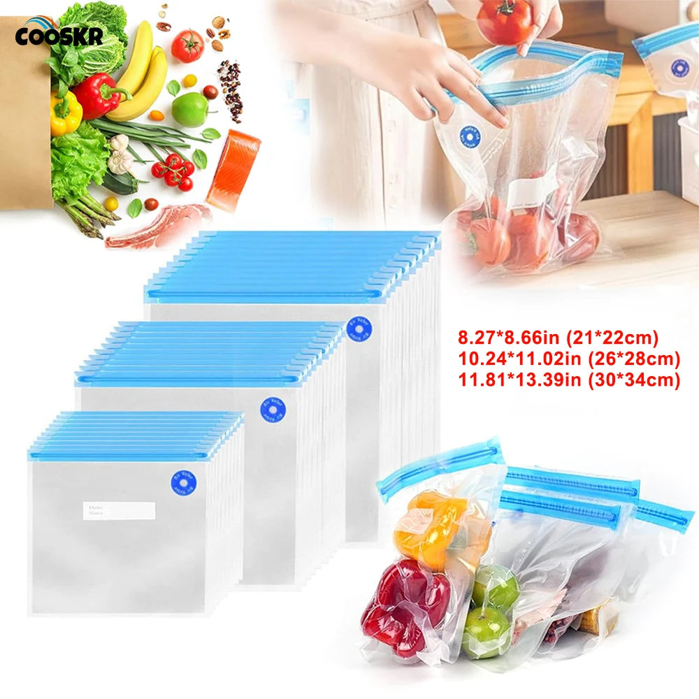 Reusable Vacuum Sealer Bags — Food-Safe Storage for Caravan & Camping