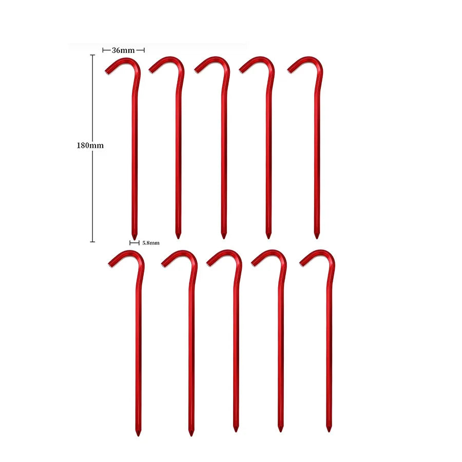 Lightweight Tent Pegs Campsite Ground Nails, 5pc/10pc 18cm Aluminum Alloy Shelter Tent Stakes, Camping Tent Accessories