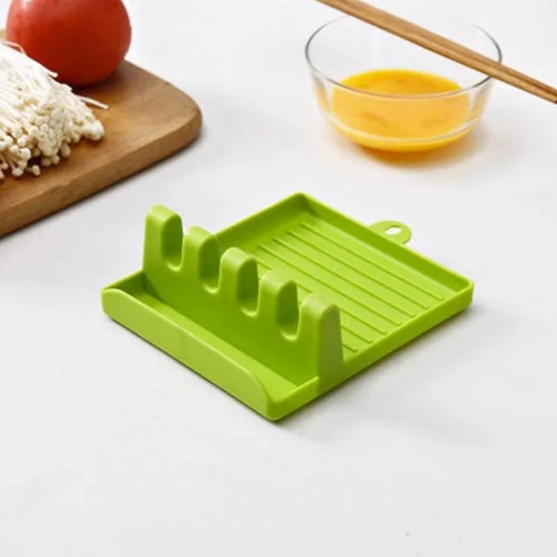 Simple Plastic Multi-functional Household Kitchen Spoon Rests Holder Pot Clips Organizer Rack Non-slip Pad for Spatula Pot Lids
