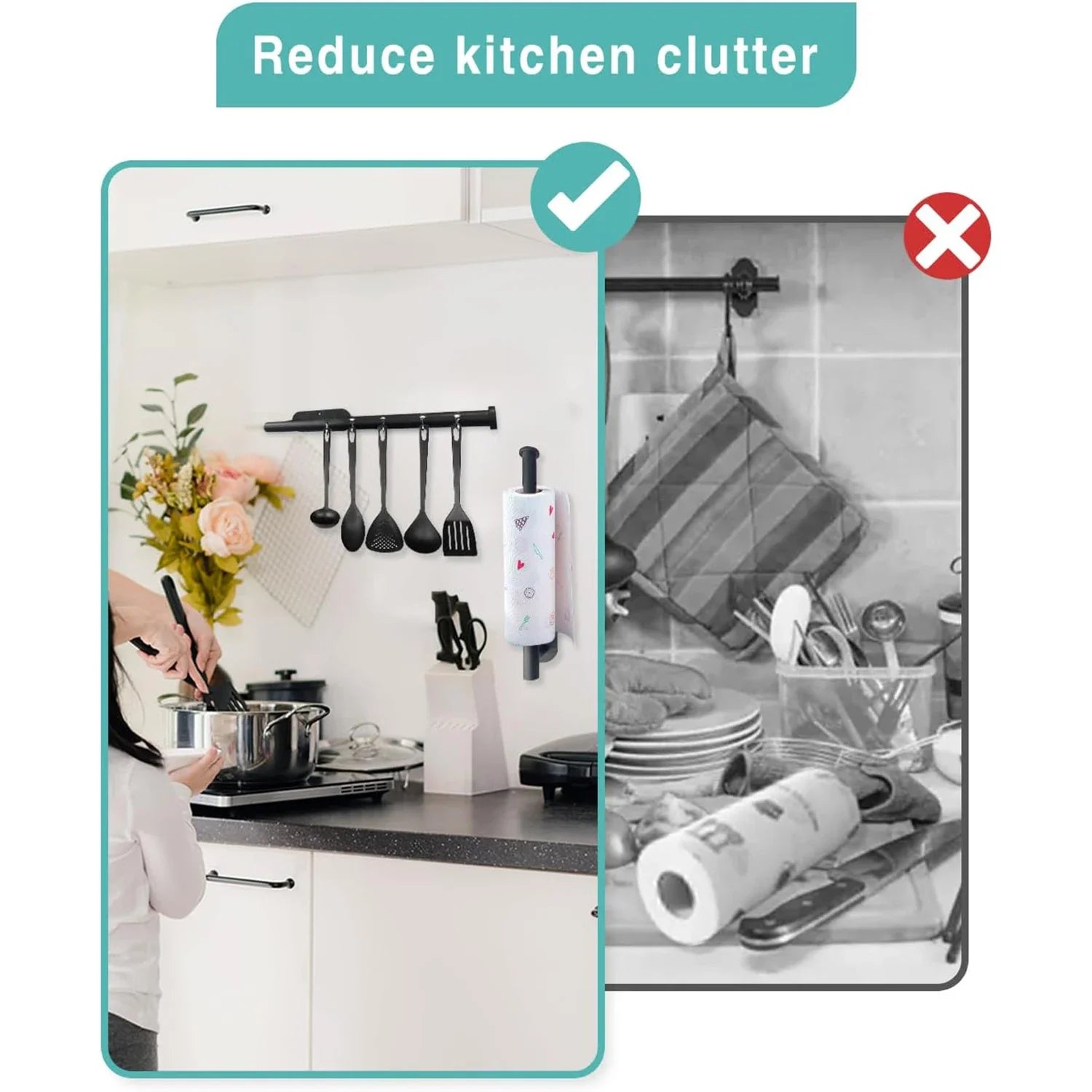 Kitchen Roll Holder — Adhesive Wall-Mounted Paper Towel Dispenser