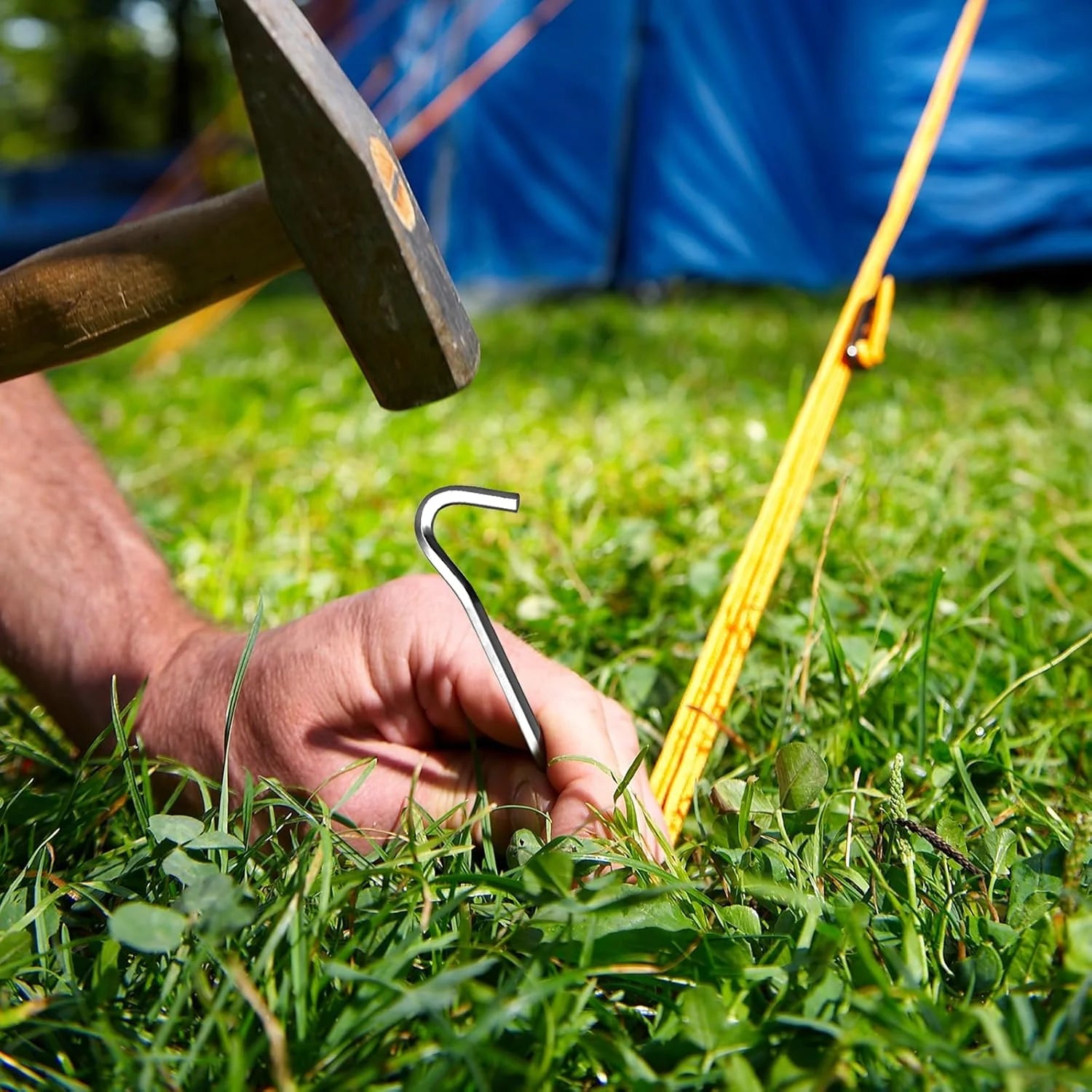 Lightweight Tent Pegs Campsite Ground Nails, 5pc/10pc 18cm Aluminum Alloy Shelter Tent Stakes, Camping Tent Accessories