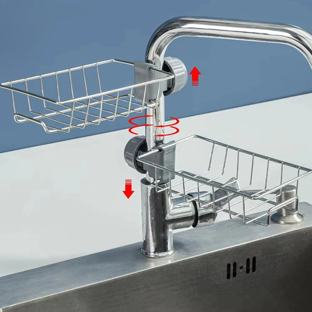 Compact Faucet Sponge & Soap Holder – Space-Saving Sink Organiser