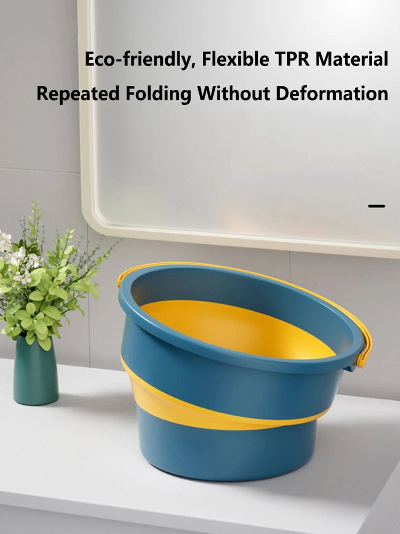 5/10/17L Portable Folding Bucket Multifunctional Thickened Silicone Bucket for Car Washing and Fishing Camping Folding Bucket