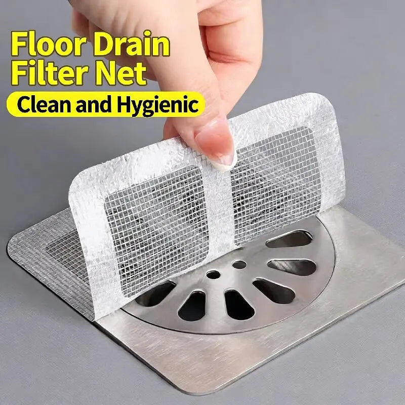 Disposable Shower Drain Hair Catcher – Mesh Filter Stickers|