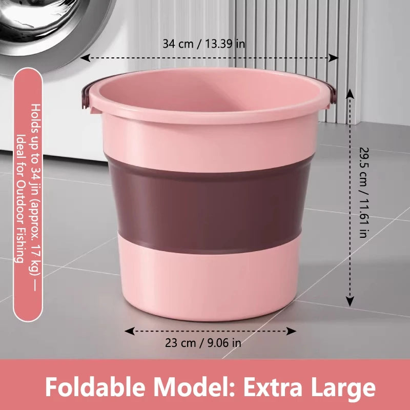 5/10/17L Portable Folding Bucket Multifunctional Thickened Silicone Bucket for Car Washing and Fishing Camping Folding Bucket