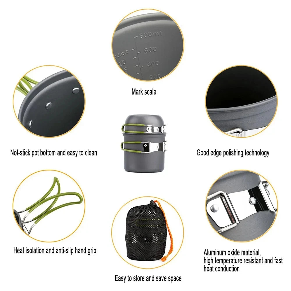 Ultralight Camping Cookware Set — Compact Pot Kit for Caravans & Outdoor Adventures
