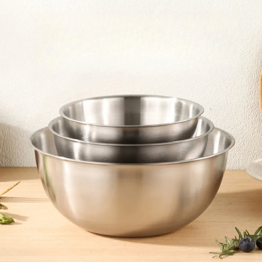 1-3 Stainless Steel Bowl Set with Scale for Cooking Baking Food Storage Large Capacity Mixing Bowls for Home Kitchen Essentials