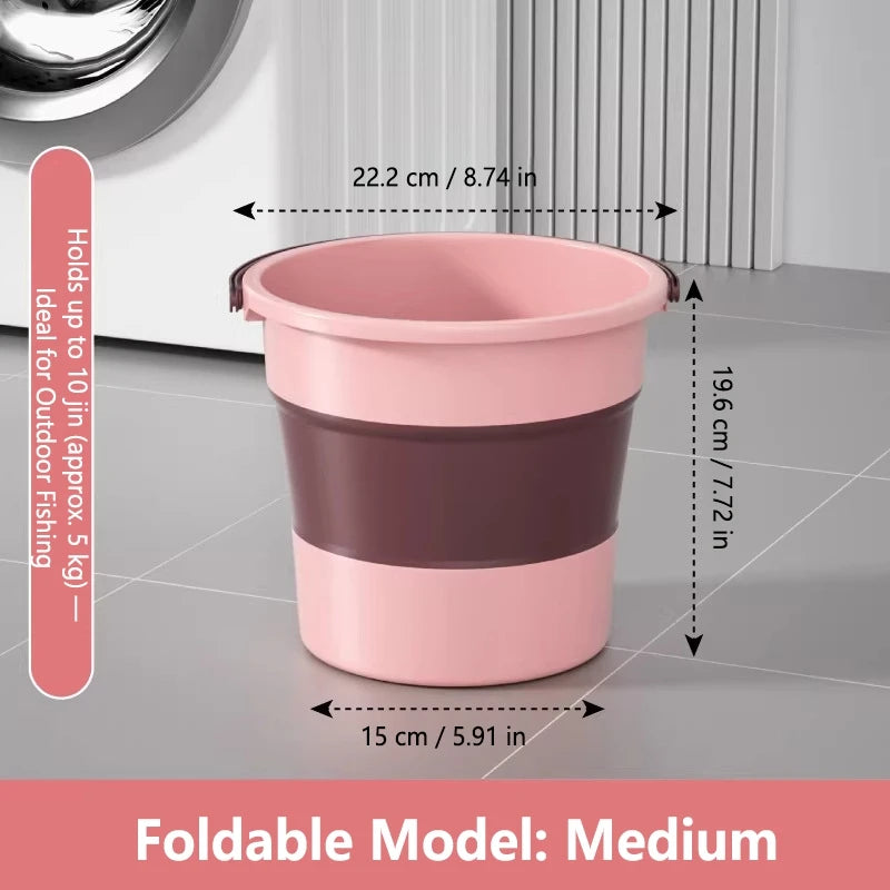 5/10/17L Portable Folding Bucket Multifunctional Thickened Silicone Bucket for Car Washing and Fishing Camping Folding Bucket