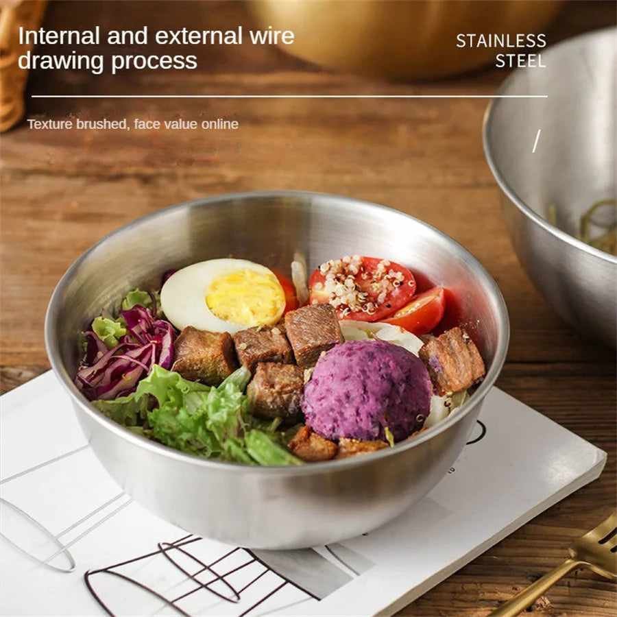 1-3 Stainless Steel Bowl Set with Scale for Cooking Baking Food Storage Large Capacity Mixing Bowls for Home Kitchen Essentials