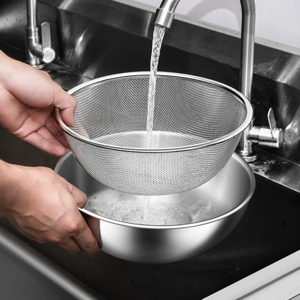 3pcs Stainless Steel Bowl Set with Scale for Cooking Baking Food Storage Large Capacity Mixing Bowls for Home Kitchen Essentials