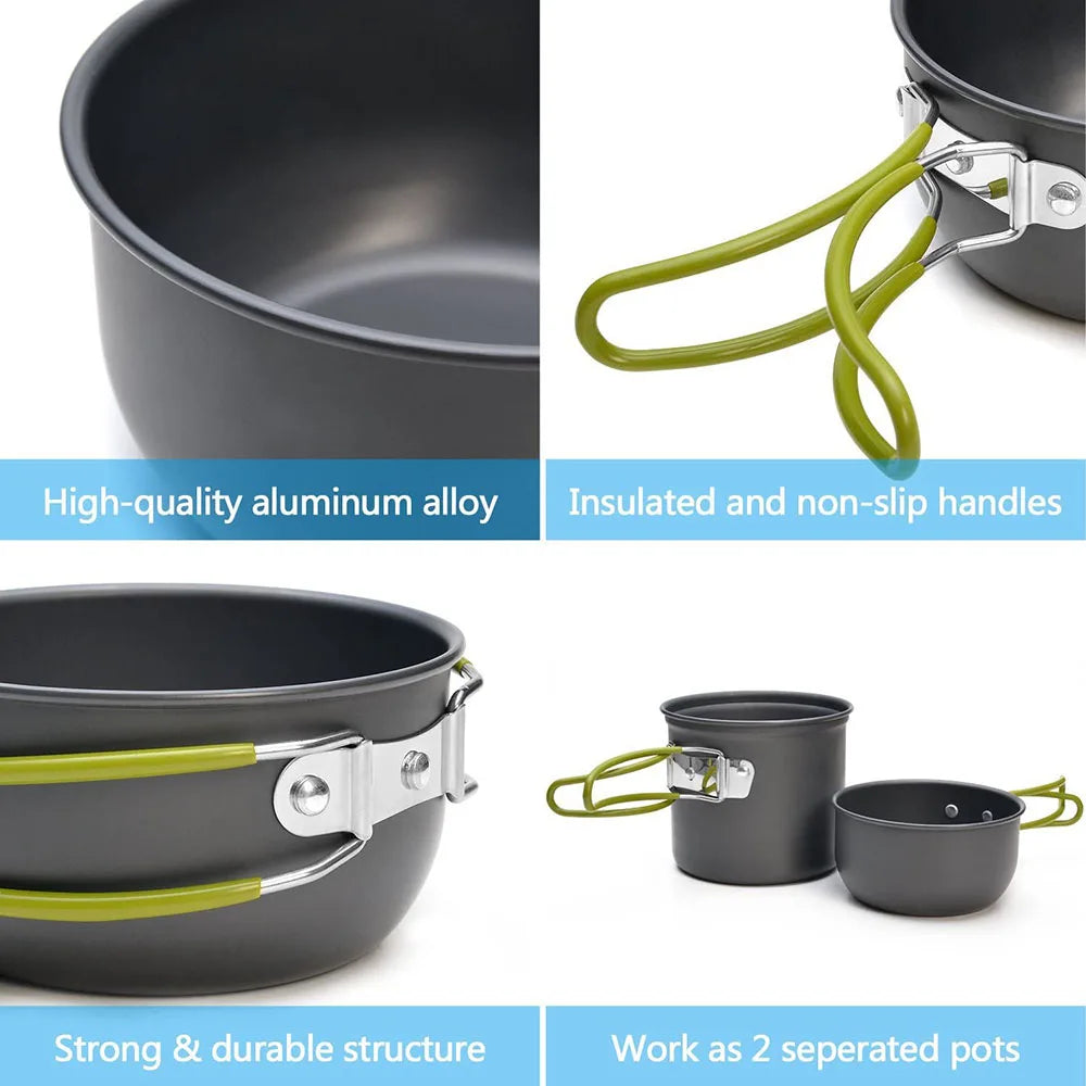 Ultralight Camping Cookware Set — Compact Pot Kit for Caravans & Outdoor Adventures
