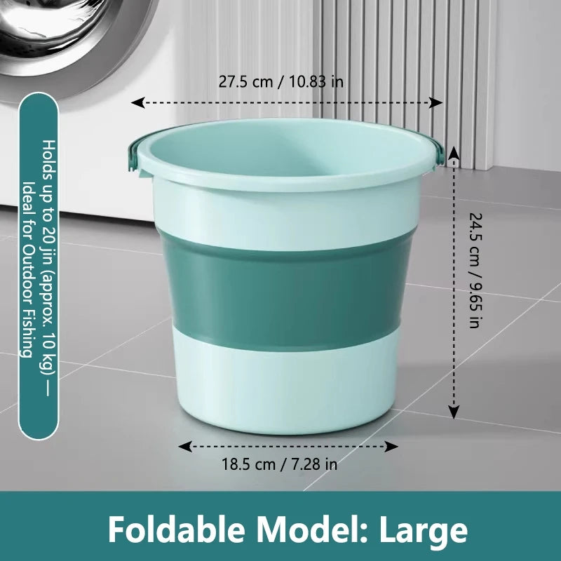 5/10/17L Portable Folding Bucket Multifunctional Thickened Silicone Bucket for Car Washing and Fishing Camping Folding Bucket