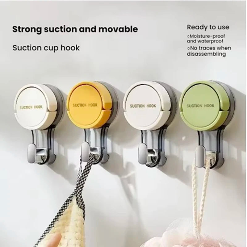 Suction Hooks Strong Vacuum Power Traceless No-Drilling Adhesive Hooks for Home Bathroom Kitchen Door Back and Toilet Area ﻿