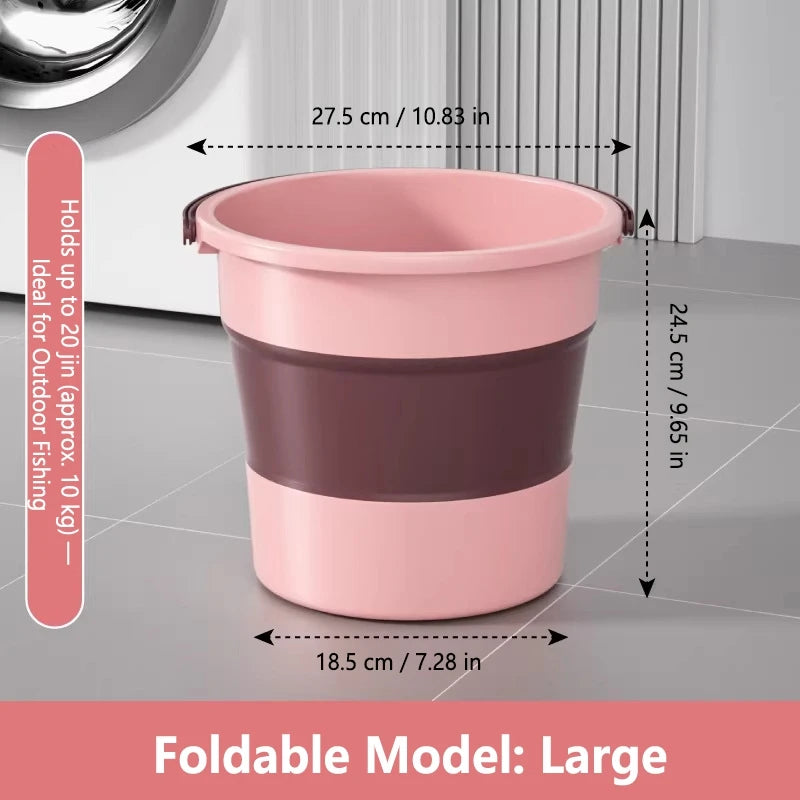 5/10/17L Portable Folding Bucket Multifunctional Thickened Silicone Bucket for Car Washing and Fishing Camping Folding Bucket