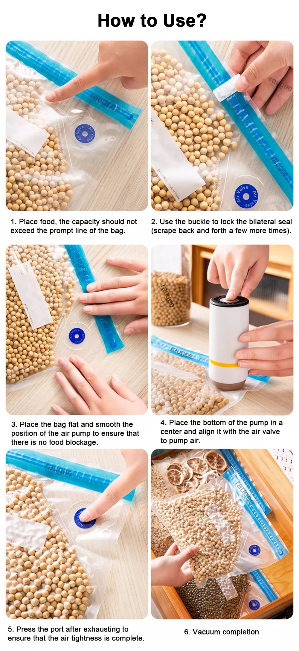 Reusable Vacuum Sealer Bags — Food-Safe Storage for Caravan & Camping
