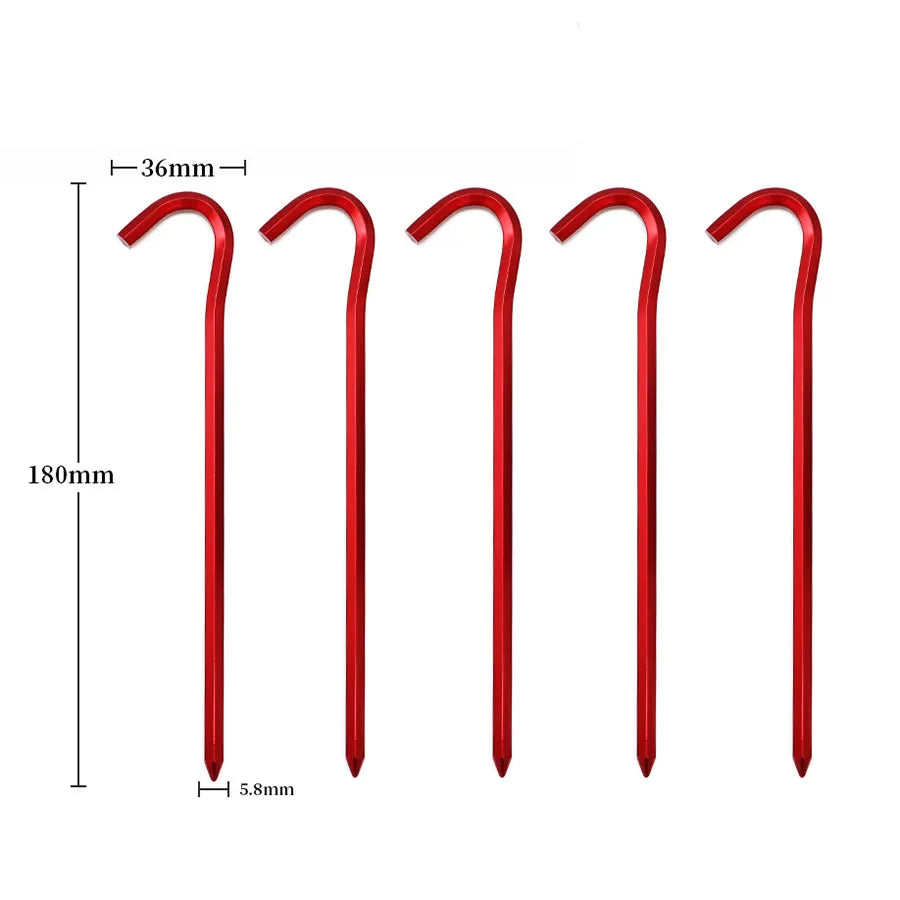 Lightweight Tent Pegs Campsite Ground Nails, 5pc/10pc 18cm Aluminum Alloy Shelter Tent Stakes, Camping Tent Accessories