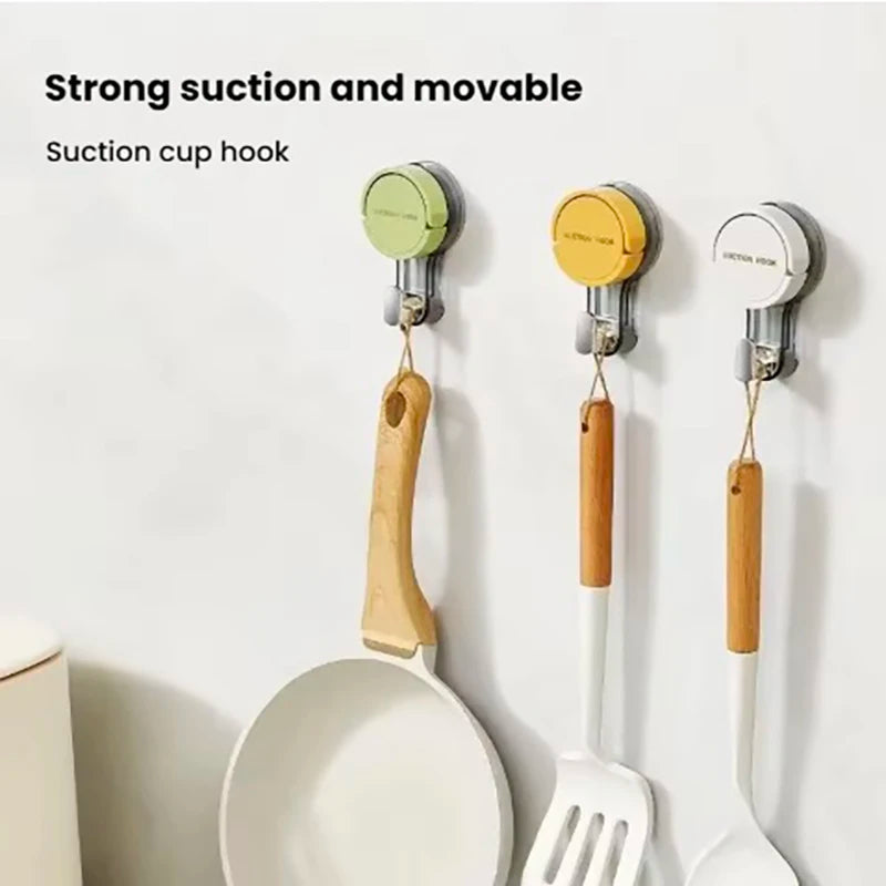 Suction Hooks Strong Vacuum Power Traceless No-Drilling Adhesive Hooks for Home Bathroom Kitchen Door Back and Toilet Area ﻿