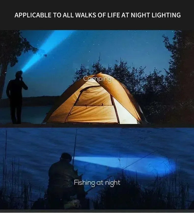 5 LED Flashlight Rechargeable with Built in Lithium Battery Strong Head Light Camping Adventure Fishing Cycling Headlamp