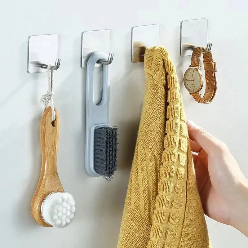 Stainless Steel 3M Self Adhesive Hooks Sticky Wall Door Hook Robe Tea Towel Rustproof Towel Rack, Clothes Coat Hanger