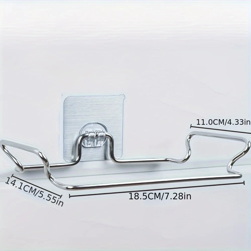 Creative Kitchen Hanging Garbage Bag Rack, Door Back Storage Hook, Kitchen Cabinet, Stainless Steel Garbage Bag Support Rack