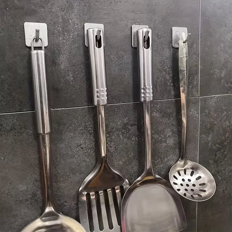 Stainless Steel 3M Self Adhesive Hooks Sticky Wall Door Hook Robe Tea Towel Rustproof Towel Rack, Clothes Coat Hanger