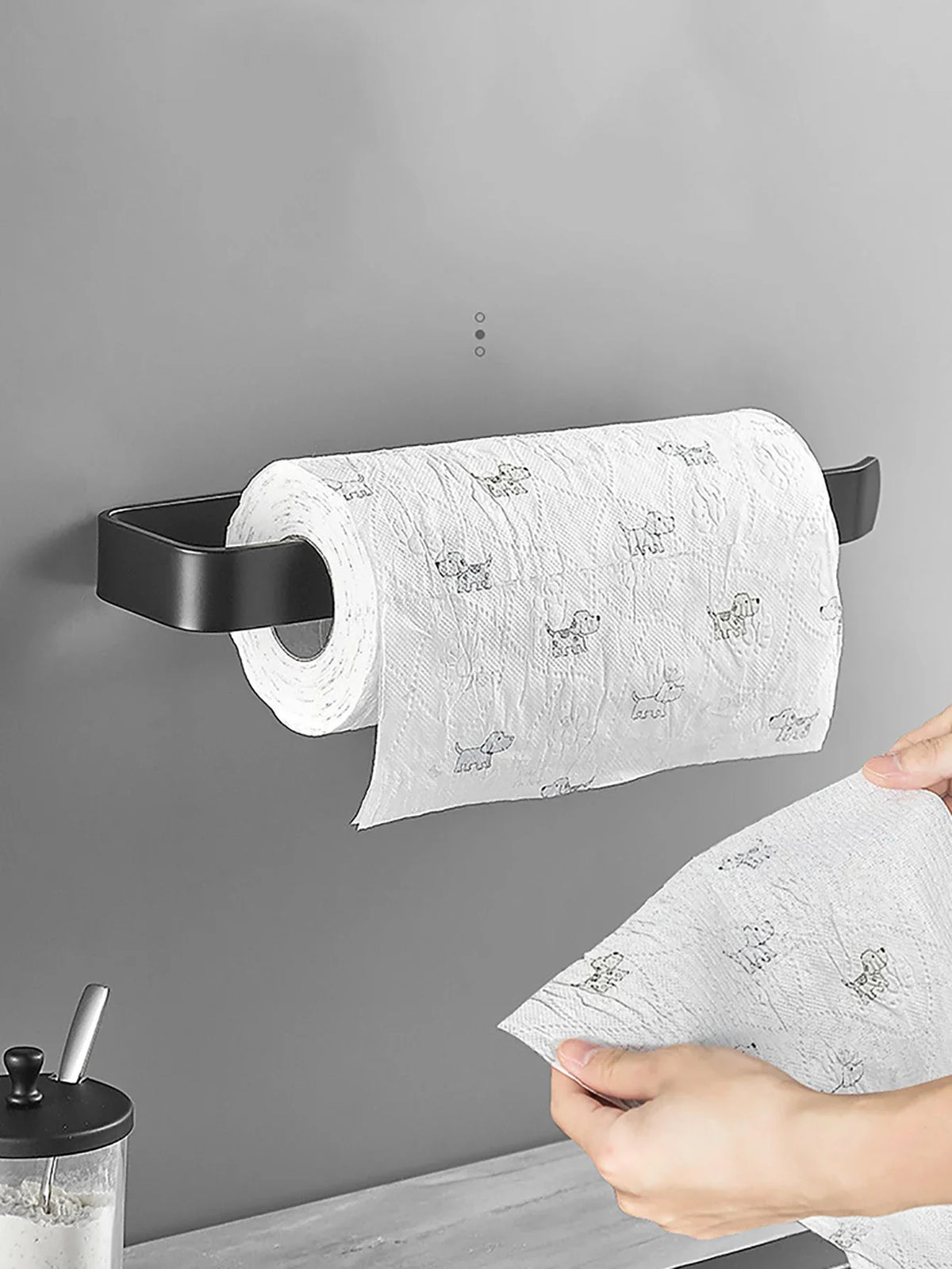 Kitchen Roll Holder – Adhesive Wall-Mounted, No Drill