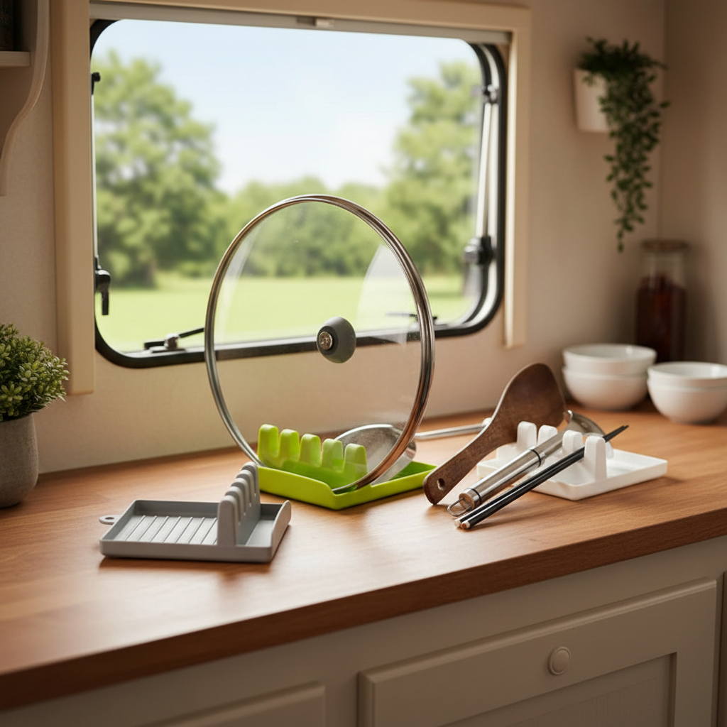 Caravan interior with real product