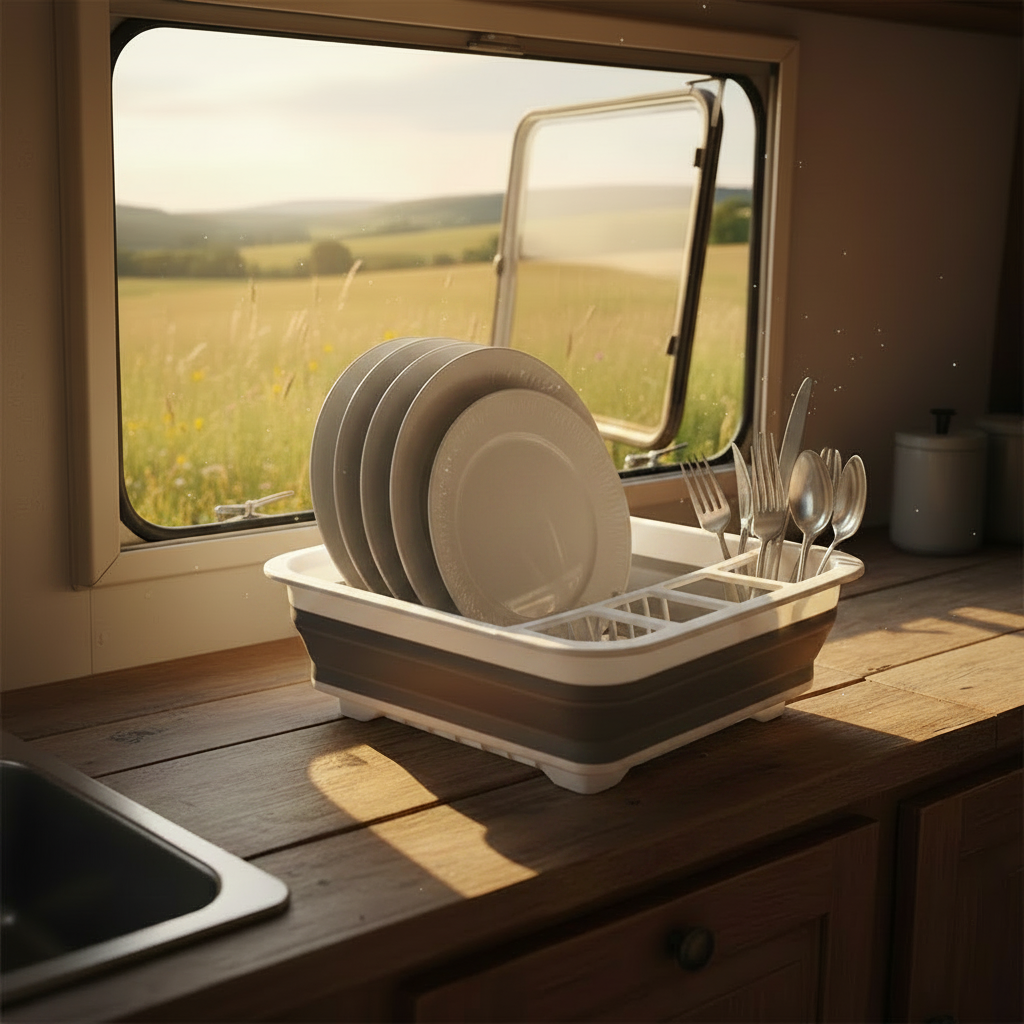 Countryside with cutlery and plates