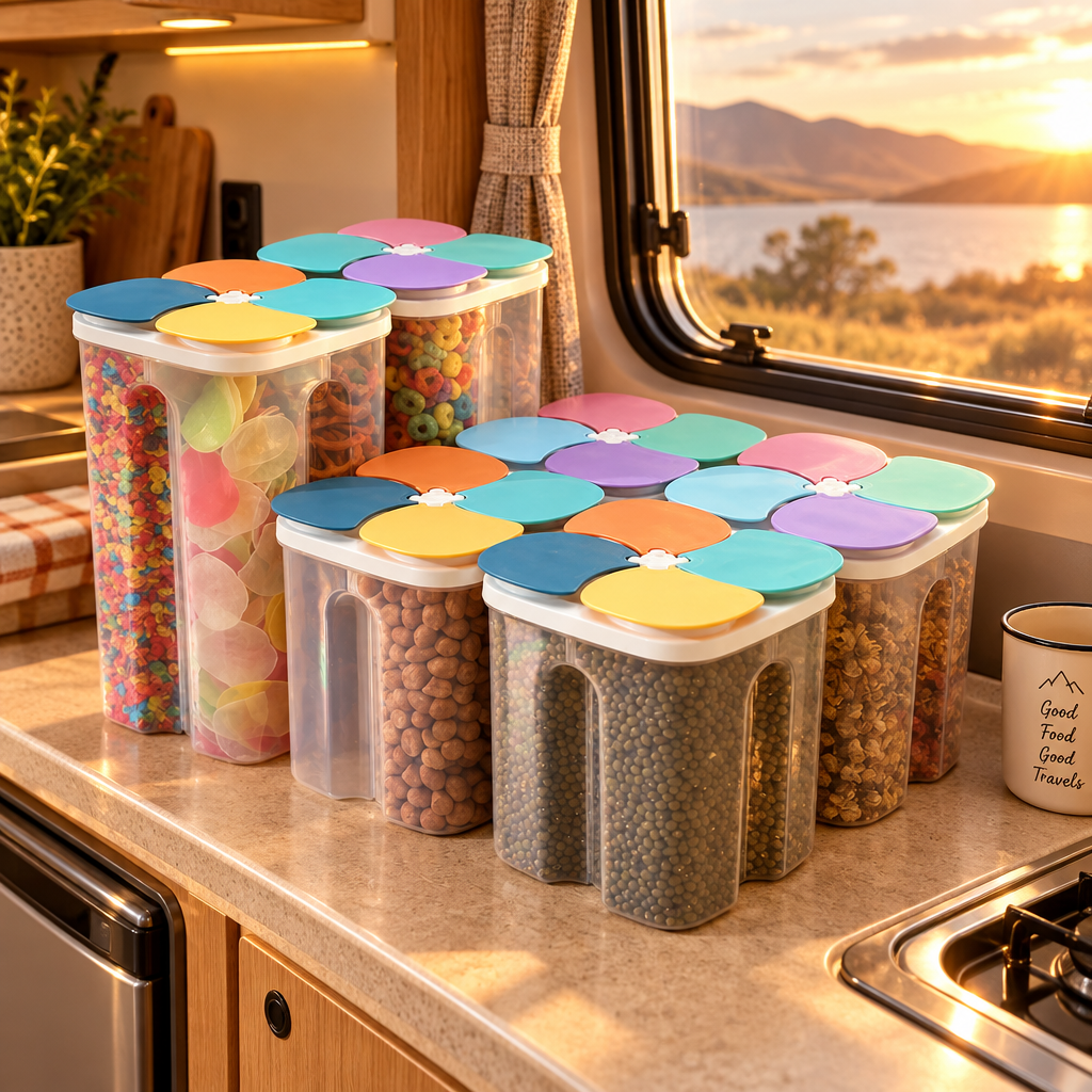 Compact Sealed Food Storage Container | Caravan & Camping Kitchen Organiser