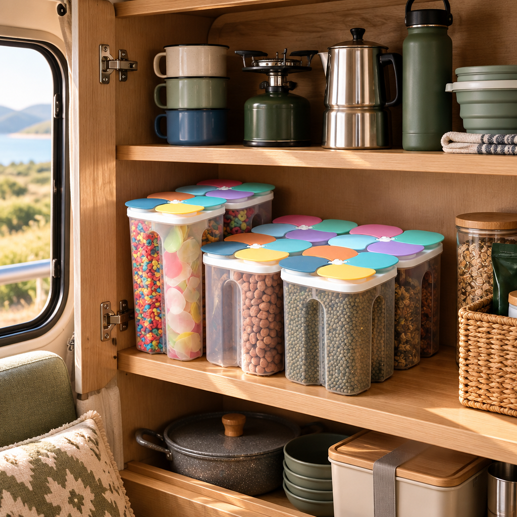 Compact Sealed Food Storage Container | Caravan & Camping Kitchen Organiser