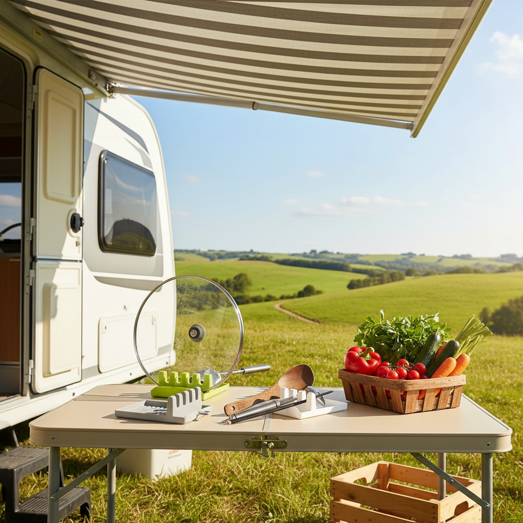 Outdoor awning with real product